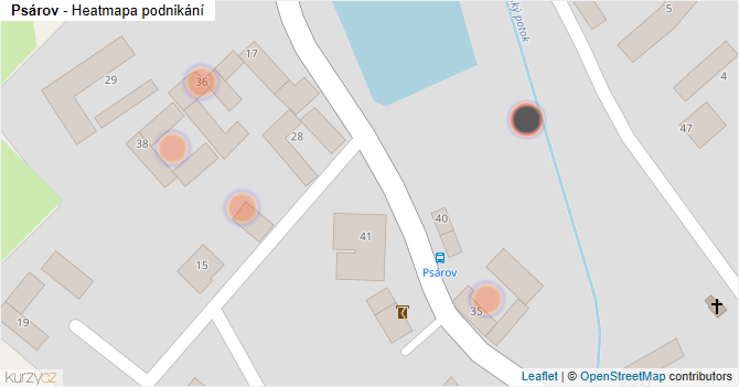 Psárov - mapa podnikání