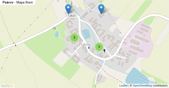 Psárov - mapa firem