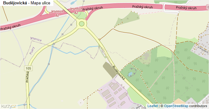 Budějovická - mapa ulice