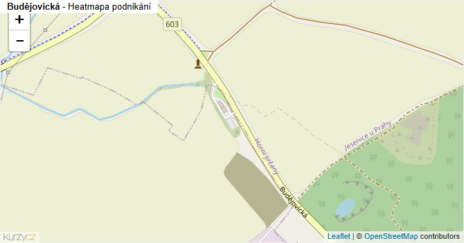 Budějovická - mapa podnikání