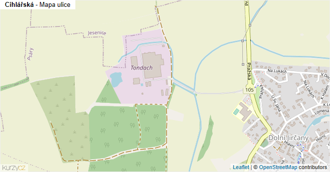 Cihlářská - mapa ulice