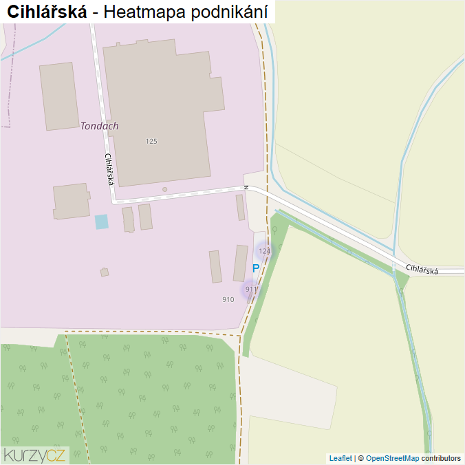 Mapa Cihlářská - Firmy v ulici.