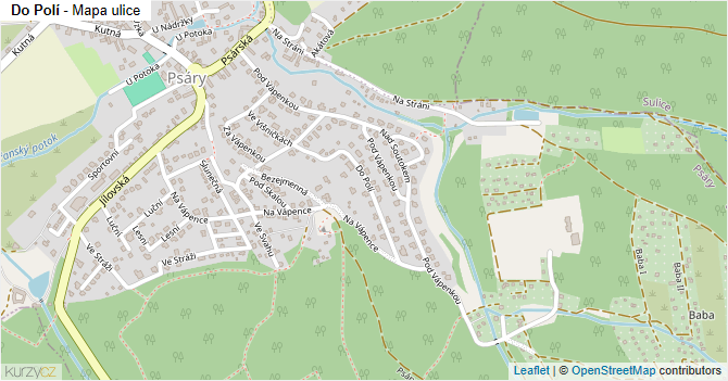 Do Polí - mapa ulice