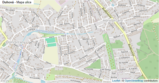 Duhová - mapa ulice