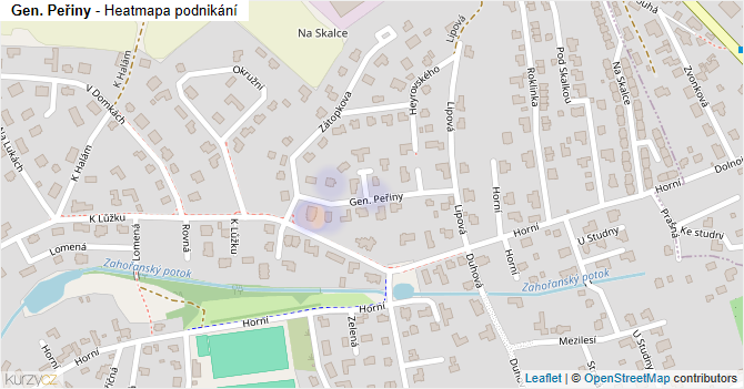 Gen. Peřiny - mapa podnikání