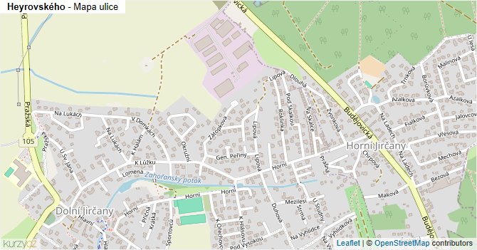 Heyrovského - mapa ulice