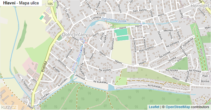 Hlavní - mapa ulice