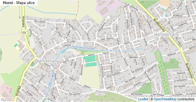 Horní - mapa ulice