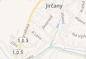 Javorová v obci Psáry - mapa ulice