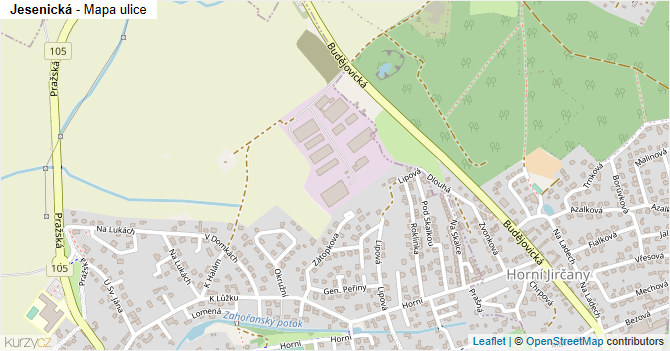 Jesenická - mapa ulice
