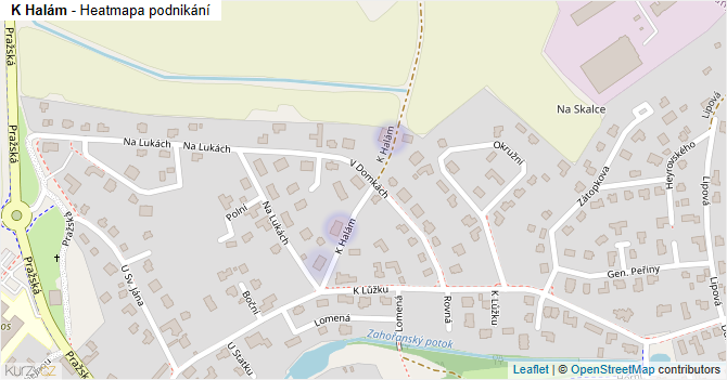 K Halám - mapa podnikání