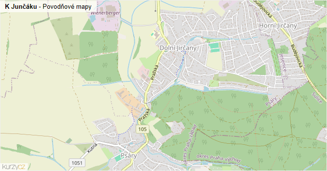 K Junčáku - záplavové mapy stoleté vody