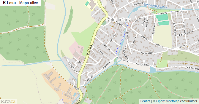 K Lesu - mapa ulice