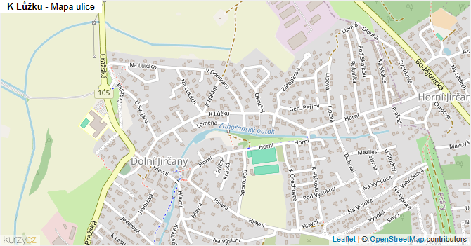 K Lůžku - mapa ulice