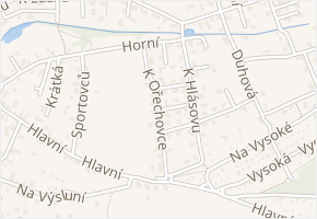 K Ořechovce v obci Psáry - mapa ulice