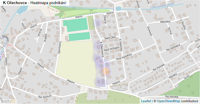 K Ořechovce - mapa podnikání