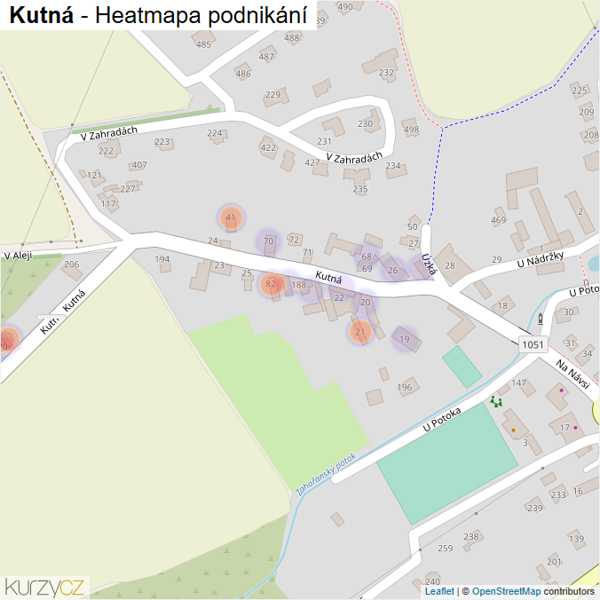 Mapa Kutná - Firmy v ulici.