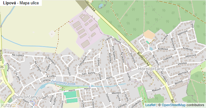 Lipová - mapa ulice