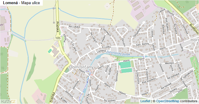 Lomená - mapa ulice