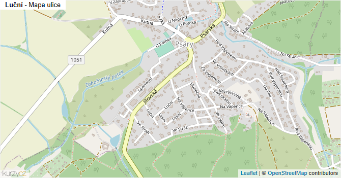 Luční - mapa ulice