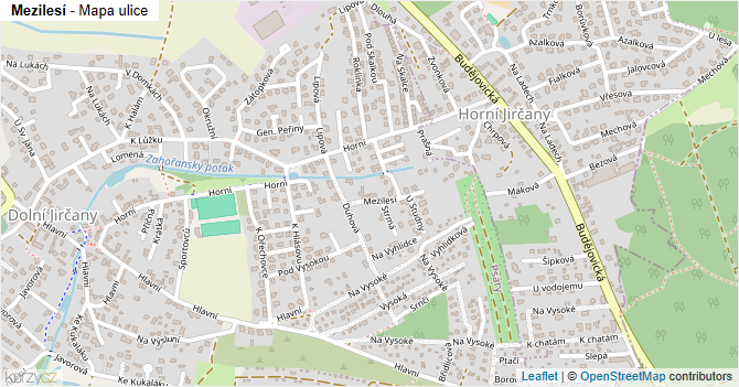 Mezilesí - mapa ulice