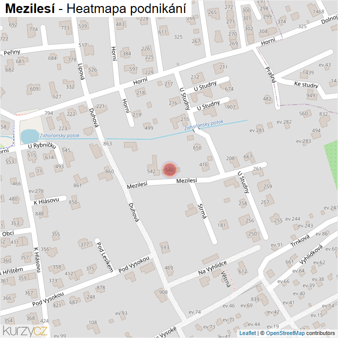 Mapa Mezilesí - Firmy v ulici.