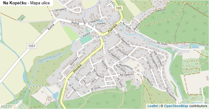 Na Kopečku - mapa ulice