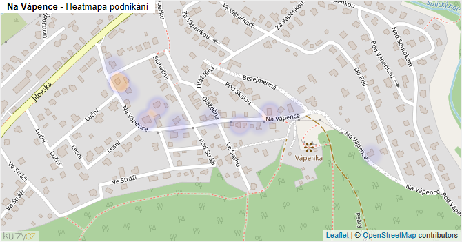 Na Vápence - mapa podnikání