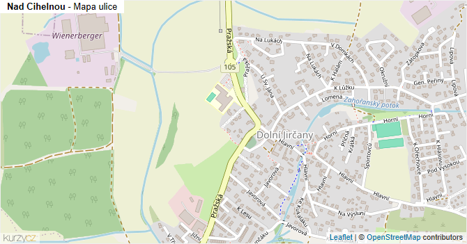 Nad Cihelnou - mapa ulice