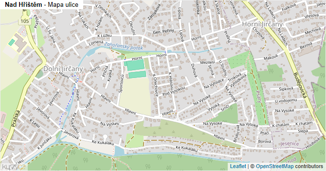 Nad Hřištěm - mapa ulice