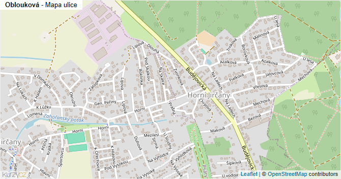 Oblouková - mapa ulice