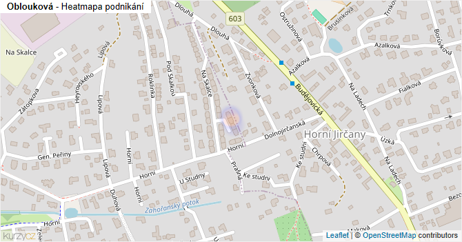 Oblouková - mapa podnikání