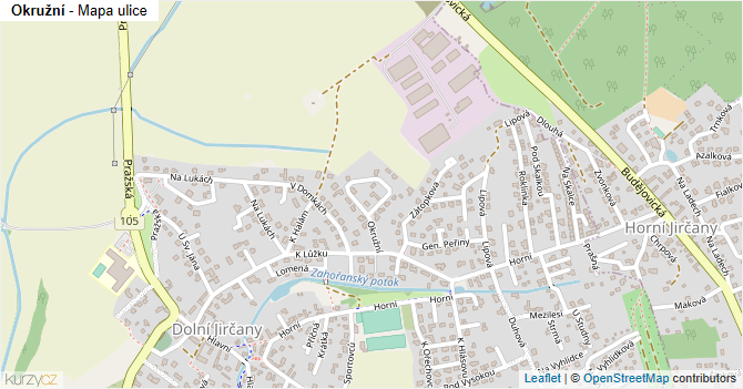 Okružní - mapa ulice