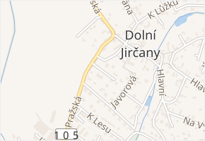 Pod Kostelem v obci Psáry - mapa ulice