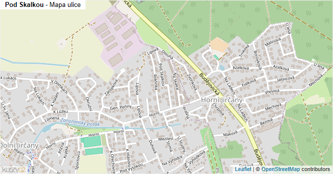 Pod Skalkou - mapa ulice