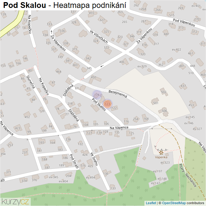 Mapa Pod Skalou - Firmy v ulici.
