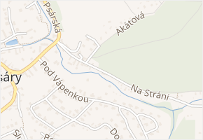 Pod Strání v obci Psáry - mapa ulice