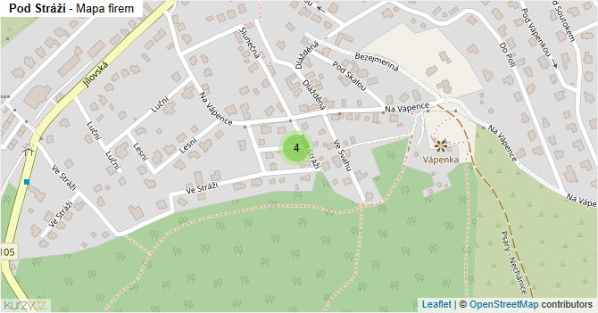 Pod Stráží - mapa firem