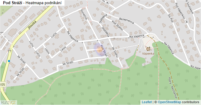 Pod Stráží - mapa podnikání