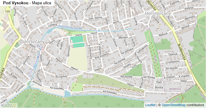 Pod Vysokou - mapa ulice