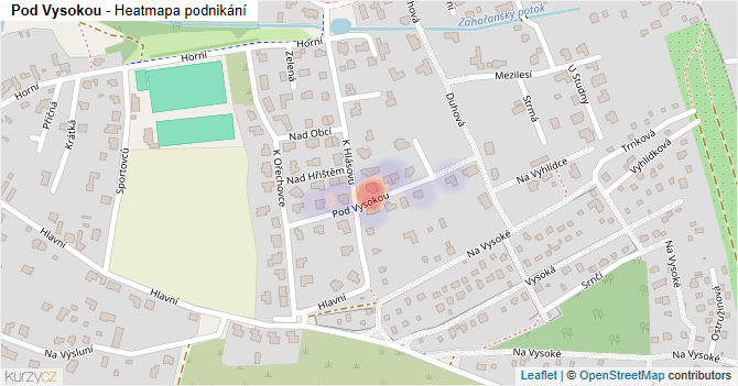 Pod Vysokou - mapa podnikání