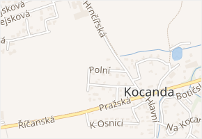 Polní v obci Psáry - mapa ulice