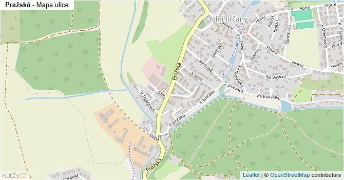 Pražská - mapa ulice