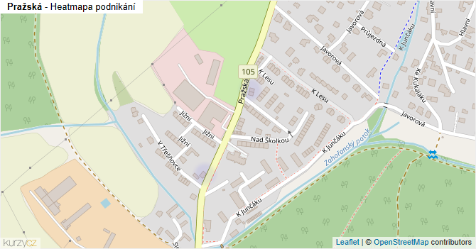 Pražská - mapa podnikání