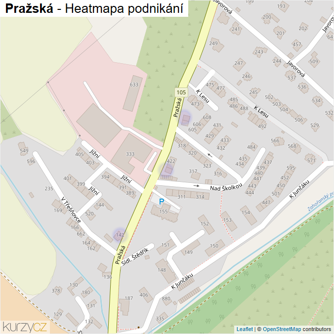 Mapa Pražská - Firmy v ulici.