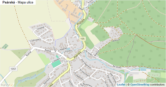 Psárská - mapa ulice