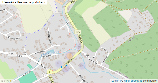 Psárská - mapa podnikání
