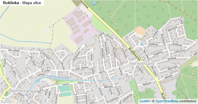 Roklinka - mapa ulice
