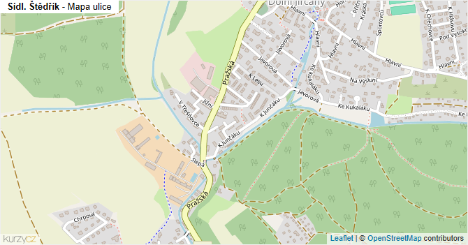 Sídl. Štědřík - mapa ulice