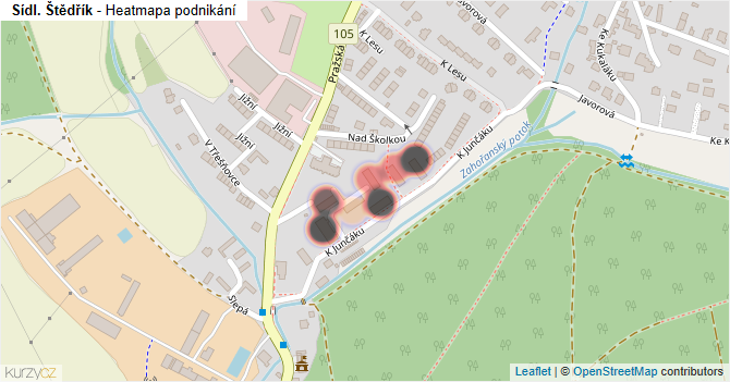 Sídl. Štědřík - mapa podnikání